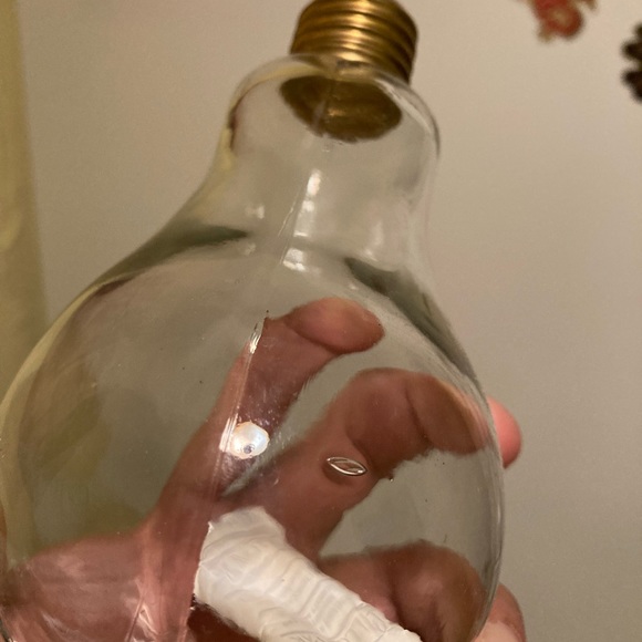 Beautiful Vintage glass lightbulb 💡 shaped      decanter/decor w/removable top - Picture 3 of 7